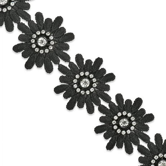 Expo Int'l 5 Yards of Krystal Rhinestone Daisy Flower Trim