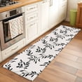 thumbnail image 2 of Black Leaves 2'x6' Runner Rugs for Hallway Kitchen Bedside Non Slip Washable, Vintage Leaf Botanical Minimalist Art Entryway Rug Runners with Rubber Backing, Long Carpet Runner for Laundry Room, 2 of 8