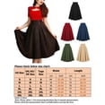 thumbnail image 3 of Women's Casual Pleated Midi Skirt with Pockets Elastic High Waist ALine Flowy Swing Skirt Blue M, 3 of 3