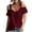 Wine #030, variant on Women's Cold Shoulder Ruffle Blouse V Neck Spaghetti Strap Loose Fit Boho Casual Summer Tops 2026, M