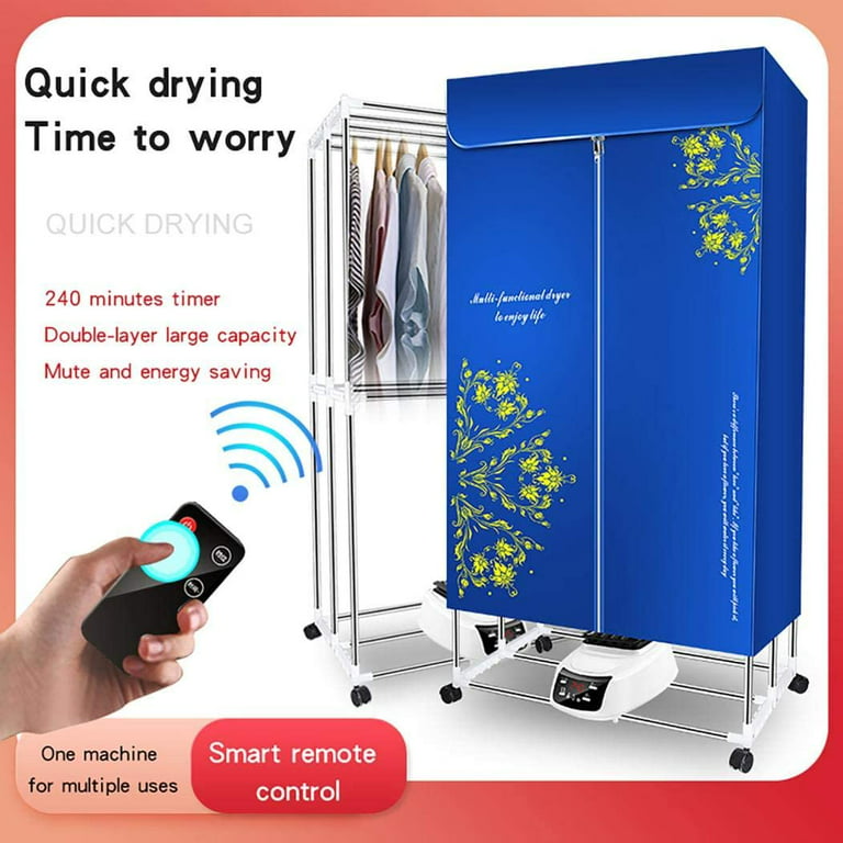 small clothes dryer Electric Clothes Dryer,Portable Silent Electric Warm  Air Dryer Clothes,Drying Rack Machine with Timing & Remote  Control,Household
