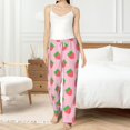 thumbnail image 5 of PISONIC Red Strawberries on Pink Printed Women's Pajama Pants, Comfy Pajama Bottoms With Pockets&Drawstring, 5 of 7