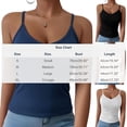 thumbnail image 5 of Bixock Women Built-in Bra Tank Tops Wirefree Solid Color V Neck Cami Top Sleeveless T Shirts Bras With Padded Cups Casual Daily Wear Bras, 5 of 7