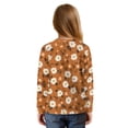 thumbnail image 2 of DISNIMO Floral Tulip Print Girls Lace-up Shirts Long Sleeve Tops with Tie Hem Loose Fits Casual Tees Soft Crew Neck Pullover Tops, 2 of 8