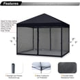 thumbnail image 4 of ABCCANOPY 10 ft x 10 ft Easy Pop up Outdoor Canopy Tent With Netting, Black, 4 of 6