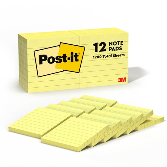 Notas adhesivas Post-it de 7,6 cm x 7,6 cm, 12 libretas, 100 hojas