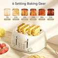 thumbnail image 4 of Dovimi Retro Stainless Steel Toaster 4 Slice, Extra Wide Slots Bagel with Defrost and Reheat Function, 4 of 9