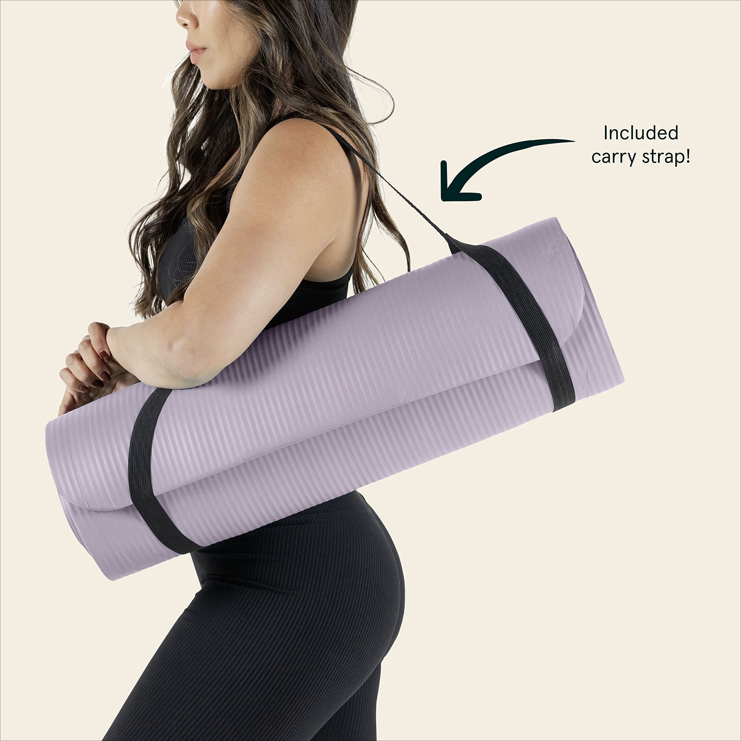72"x24" Thick Non-Slip Yoga Mat BPA-Free Exercise Mat with Carrying Strap for Pilates & Fitness