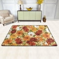 thumbnail image 2 of Dreamtimes Orange Florals Area Rug 72x48in Flowers Spring Summer Non-Slip Floor Carpet Comfort Floor Mats Decor for Indoor Living Dining Room and Bedroom Area, 2 of 7