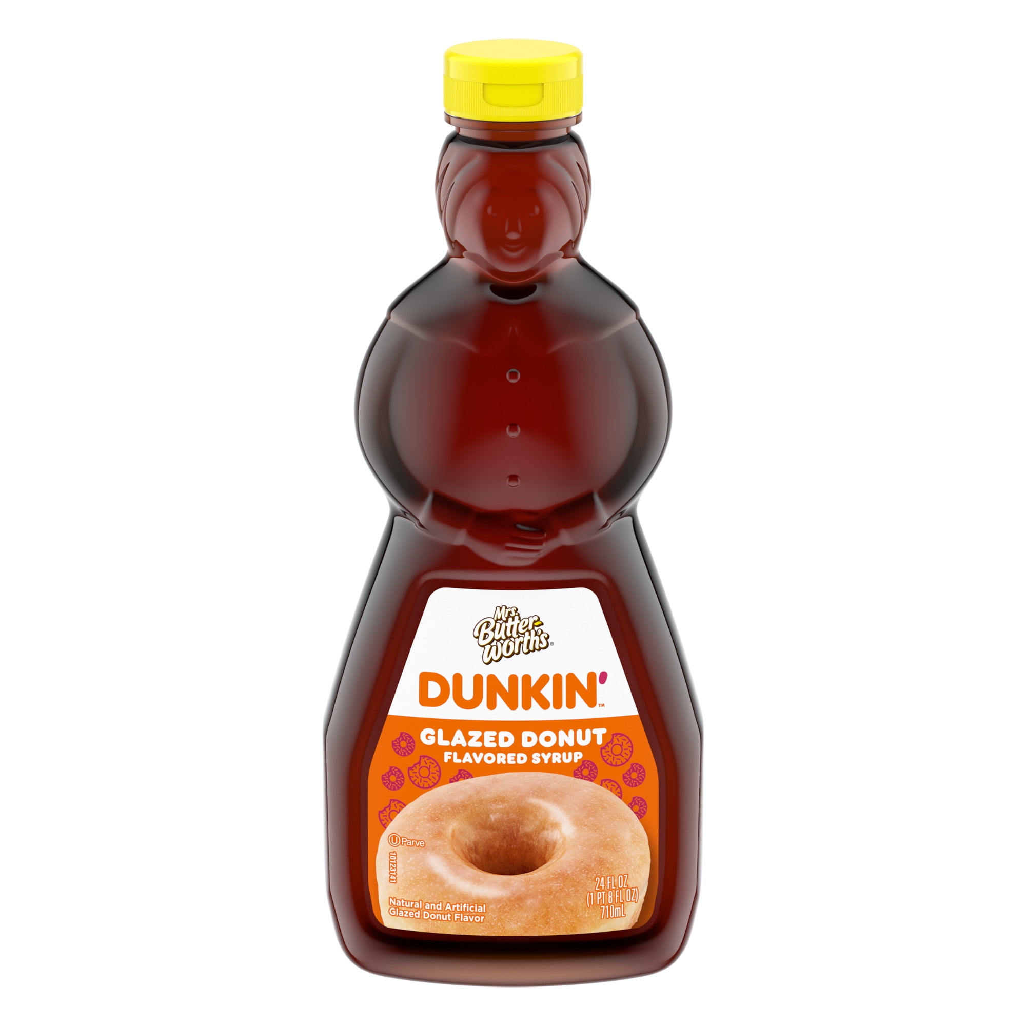 (2 pack) Mrs. Butterworth's Dunkin' Glazed Donut Flavored Pancake Syrup Breakfast Topping, 24 oz.