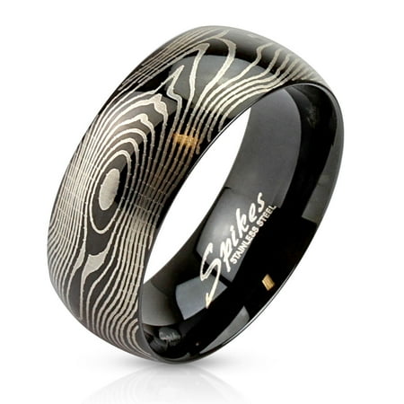ring 8mm ip etched finger laser stainless steel