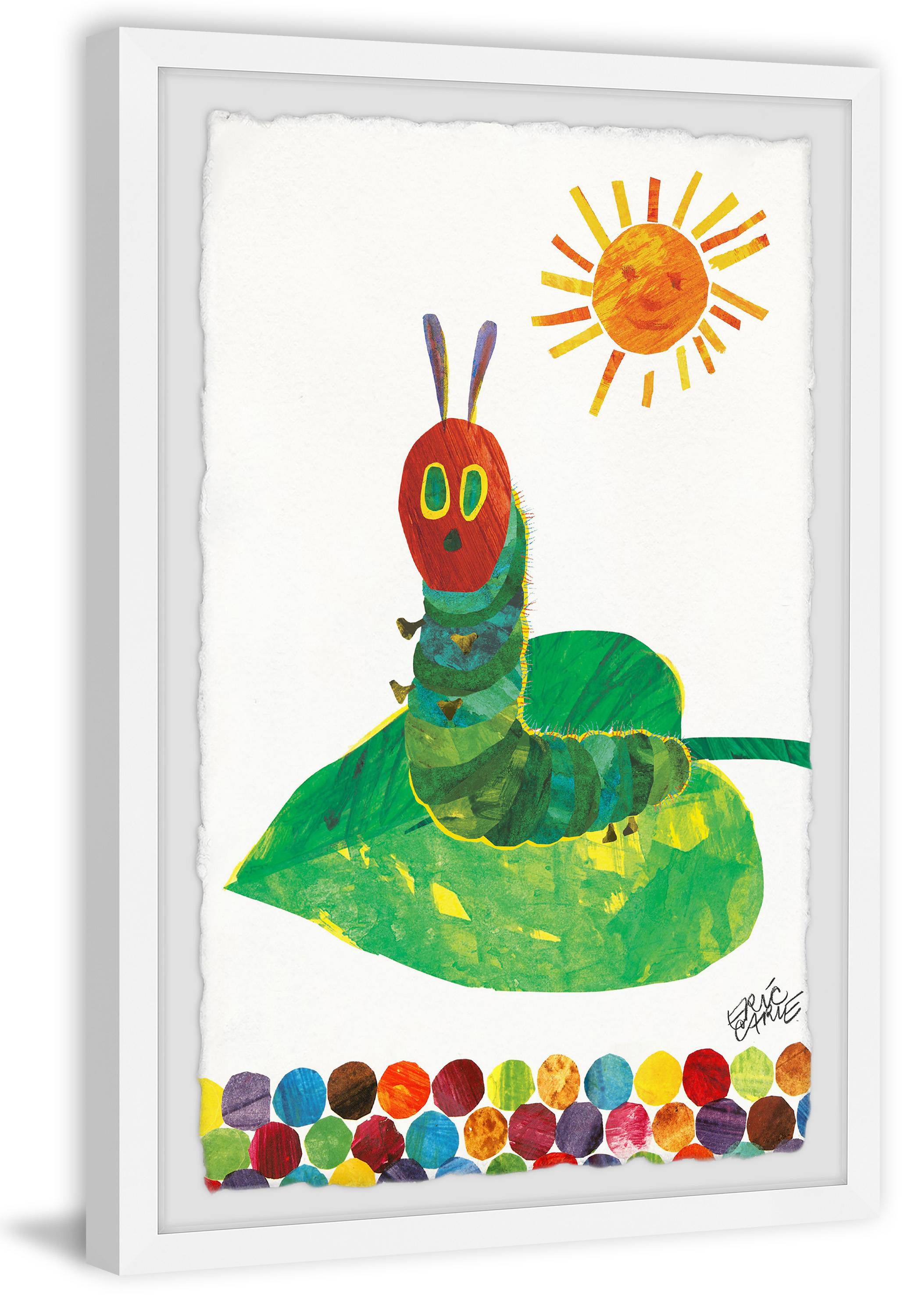 Marmont Hill Sunning Caterpillar By Eric Carle Framed Wall Art, 8.00" x 1.50"