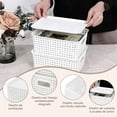 thumbnail image 4 of 6 Cajas Organizadoras con Tapa de Plástico, Juego de Almacenamiento Apilable, Contenedores con Asas para Organizar Estantes, Cocina, Baño, Oficina y Closet -Blanco, 4 of 4