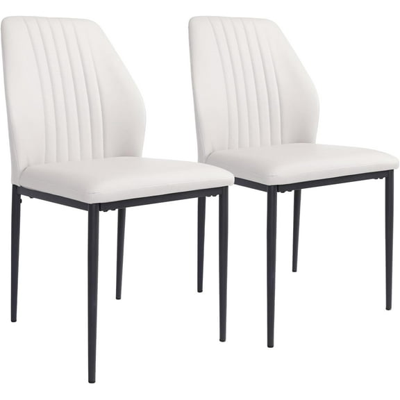 AOJDVE Dining Chair PU Leather Living Room Chair Modern Kitchen Armless Side Chair with Metal Legs