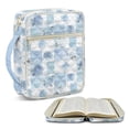 thumbnail image 2 of Pzuqiu Blue Flower Bible Bags for Women Quilted Bible Holder Bag Front Zipper Pocket Church Carrying Tote Cases Scripture Book Cover Organizer for Women Christian Gift, 2 of 7