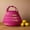 Pink, variant on Boho Basket for Picnic, Living Room Blankets, and Garden Harvest, Orange Bolga African Basket, 16 Inch Wide