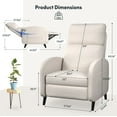 thumbnail image 3 of FunniHomi Recliner Chair Small Recliner Adjustable Reclining Chair Single Sofa with Padded Seat Backrest for Living Room Bedroom, Beige, 3 of 7