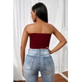 thumbnail image 2 of ABPHQTO Top corto de tubo sin tirantes de color rojo vino para mujer, 2 of 5
