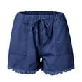 thumbnail image 4 of EDFBUYKRS Female Women Pants Casual Cargo Pants Women Plus Size 4X Womens Casual Shorts Summer Drawstring Elastic Waist Comfy Short with Pockets Xxl, 4 of 7