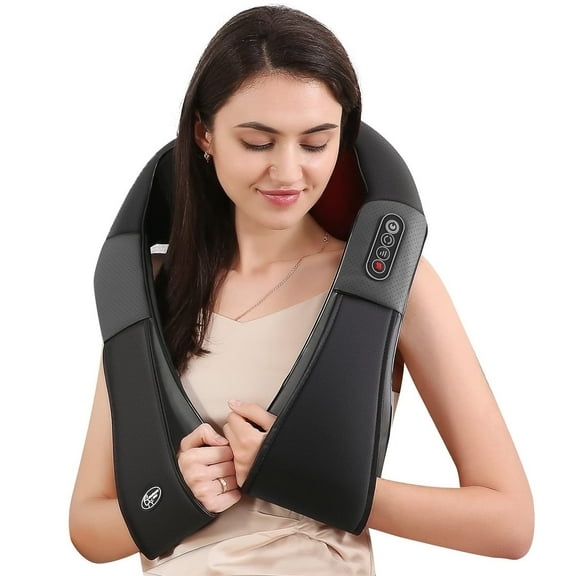 Naipo Neck and Shoulder Massager with Heat, 3D Deep Tissue Kneading Shiatsu Massager for Muscle Relief, Christmas Gift for Women Men