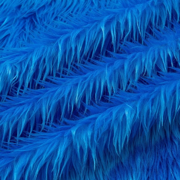 ERDOUY 36x63 Inch Faux Fur Fabric, Ultra-Thick Plush Fluffy Textile for DIY Sewing, Costumes & Dolls,Blue A