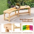 thumbnail image 7 of Gymax Patio Curved Bench for 2-3 People Outdoor Loveseat for Backyard Garden Natural, 7 of 7
