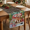 thumbnail image 3 of Christmas Tree Truck Dog Table Runner 14x72in Non-Slip Cotton Linen Table Runners, Winter Snowflakes Dresser Scarves TableRunner for Dinner Kitchen Dining Wedding Party, 3 of 9