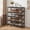 Black, variant on edx 5-Tier Metal Shoe Rack Organizer for Entryway, 16-20 Pairs Shoe Storage Shelf, Black with Wooden Top, Black