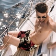 thumbnail image 2 of luoweisi Men's Beach Shorts Quick Dry Swim Trunks with Mesh Lining Roses and Skull L, 2 of 5