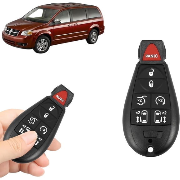 Replacement Keyless Entry Remote Car Key Fob M3N5WY783X 433MHz for Grand Caravan 2008-2016 for Chrysler Town for Country 2008-2016 7 Button Smart Key with Door Key ID46 Chip Semi-Smart