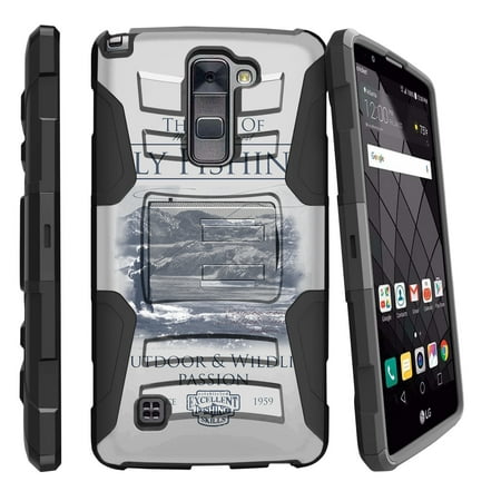 LG Stylus 2 Plus K530, LG Stylo 2 Plus Miniturtle® Clip Armor Dual Layer Case Rugged Exterior with Built in Kickstand + Holster - Fly Fishing
