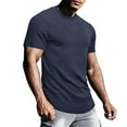 thumbnail image 3 of IYTR Mens Sports Shirts Casual Round Neck Short Sleeve T Shirts Summer Fashion Solid Color Workout Shirts Blouses Blue XL, 3 of 8