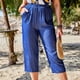 thumbnail image 1 of Puntoco Pantalones Casuales De Color Sólido Con Cintura Elástica A La Moda Para Mujer, Pantalones Casuales Sueltos, Azul S, Regalo Para Damas, 1 of 9