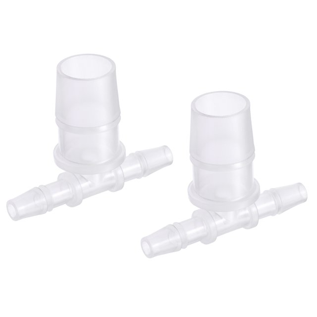 Unique Bargains 6x16x6mm OD PP Reducing Barb Hose Fitting Tee T Shape 3 Way Pipe Connector, Translucent 2 Pack