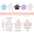 thumbnail image 2 of 1 caja de 50 dijes de huella de pata, esmaltados, para perro, cachorro, gato, color negro, blanco y rosa., 2 of 6
