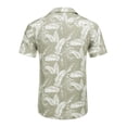 thumbnail image 4 of COOFANDY Mens Hawaiian Shirt Short Sleeve Buttoon Down Shirts Casual Tropical Floral Summer Linen Shirts A-green- Palm Leaf S, 4 of 5