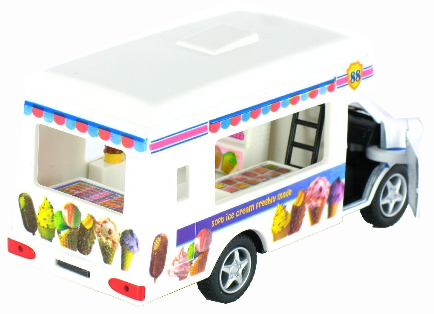 5" Die Cast Pull Back and Go Ice Cream Truck Toys Boys and Girls 