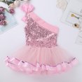 thumbnail image 6 of iEFiEL Kids Girls One Shoulder Bowknot Sequined Ballet Dance Gymnastics Leotard Tutu Dress, 6 of 7