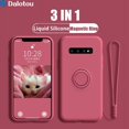 thumbnail image 2 of Funda de silicona líquida con anillo para Samsung Galaxy, funda de lujo con soporte magnético para Samsung Galaxy A22, A32, A52, A72, A12, A50, A70, S10, S9, S8 Plus, Note 10, 9, 2 of 4