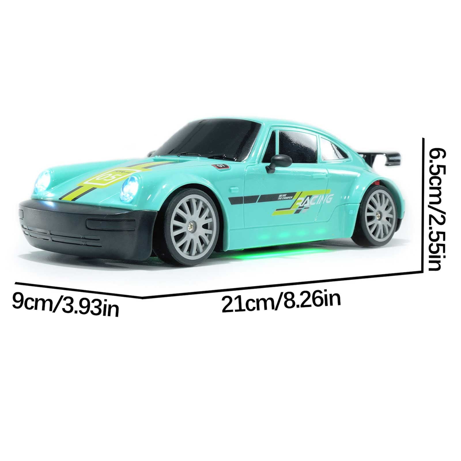 ​1:20 Scale RC Drift Car - 2.4GHz 4WD, 20KM/H High Speed, Rechargeable, LED Lights & Drift Tires (Remote Control Racing Car)​​ B
