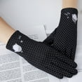 thumbnail image 6 of HEVIRGO Women Rabbit Ear Dotted Thin Cotton Anti UV Slip Driving Gloves, 6 of 10