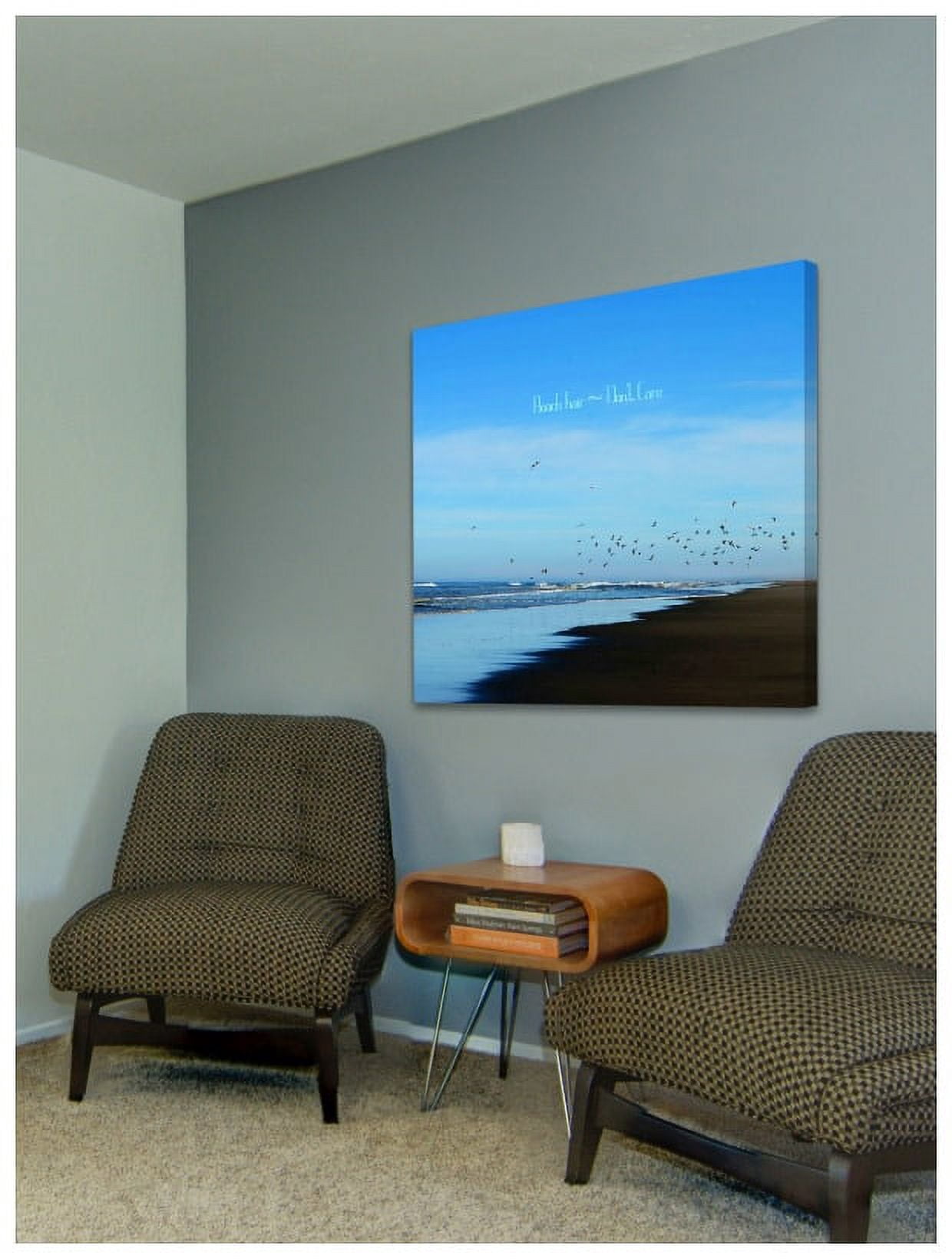 "Beach Hair Text" Painting Print on Wrapped Canvas