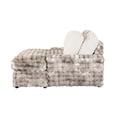 thumbnail image 5 of Modern Gray Lounger With Interface, Plushy Faux Fur Surface, Generously Stuffed Overstuffed Cushion And Cup Holders Lounging , Soft Lining, Widely Cushioned, 5 of 5