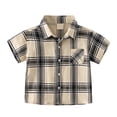 thumbnail image 4 of LIIPEE Fashion Plaid Graphic Button Up Shirts For Boys Short Sleeve Turn Down Collar Pocket Shirt Kids Casual Cute Summer Tops,12-24 Months, 4 of 4
