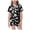 Black, variant on felwors Halloween Pajamas Short Sleeves Collared Tops Shorts 2pcs Outfits Halloween Nighie Gifts Preppy Clothes(6-7 Years,Black)