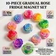 thumbnail image 3 of Sugar Swan 10-Piece Strong Fridge Magnets, Decorative Flower Whiteboard Magnets for Office Locker & Classroom, Colorful Resin Rose Decor, 3 of 12