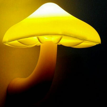 

Toyella LED Night Light Mushroom Wall Socket Lamp EU US Plug Warm White Light-control Sensor Bedroom Light Home Decoration Mushroom US