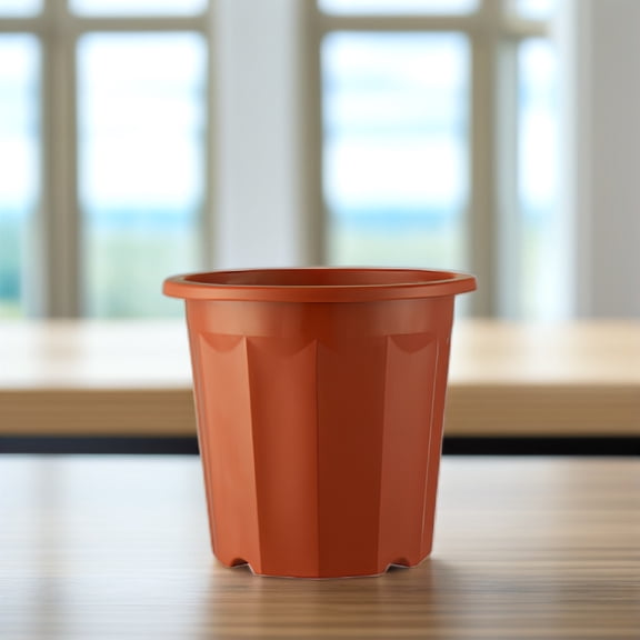 FOLOYORI 20Pcs Foloyori Brown Plastic Round Flower Pots for Indoor Decoration and Gardening Supplies