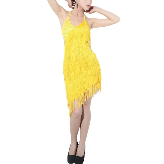 Whitewed Latin Dance Workout Recital Clothes Dress Dancewear 2016 Yellow