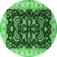 thumbnail image 1 of Ahgly Company Indoor Round Oriental Emerald Green Industrial Area Rugs, 8' Round, 1 of 4